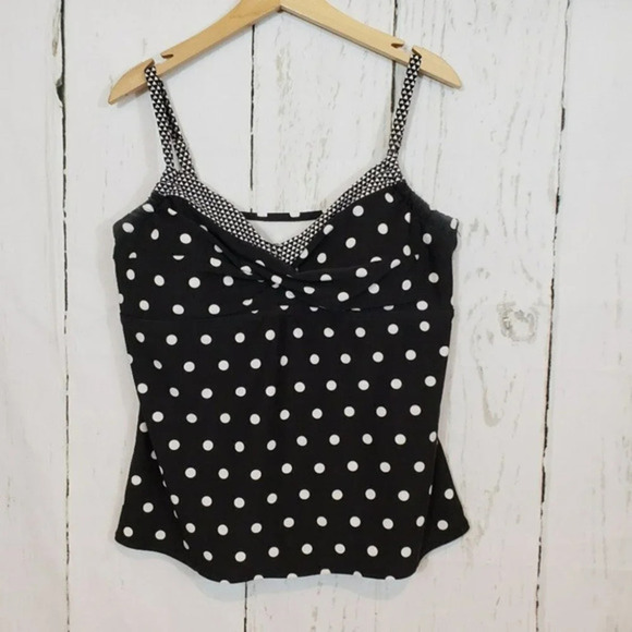 Pure‎ Paradise black & white polkadot tankini - Picture 2 of 4